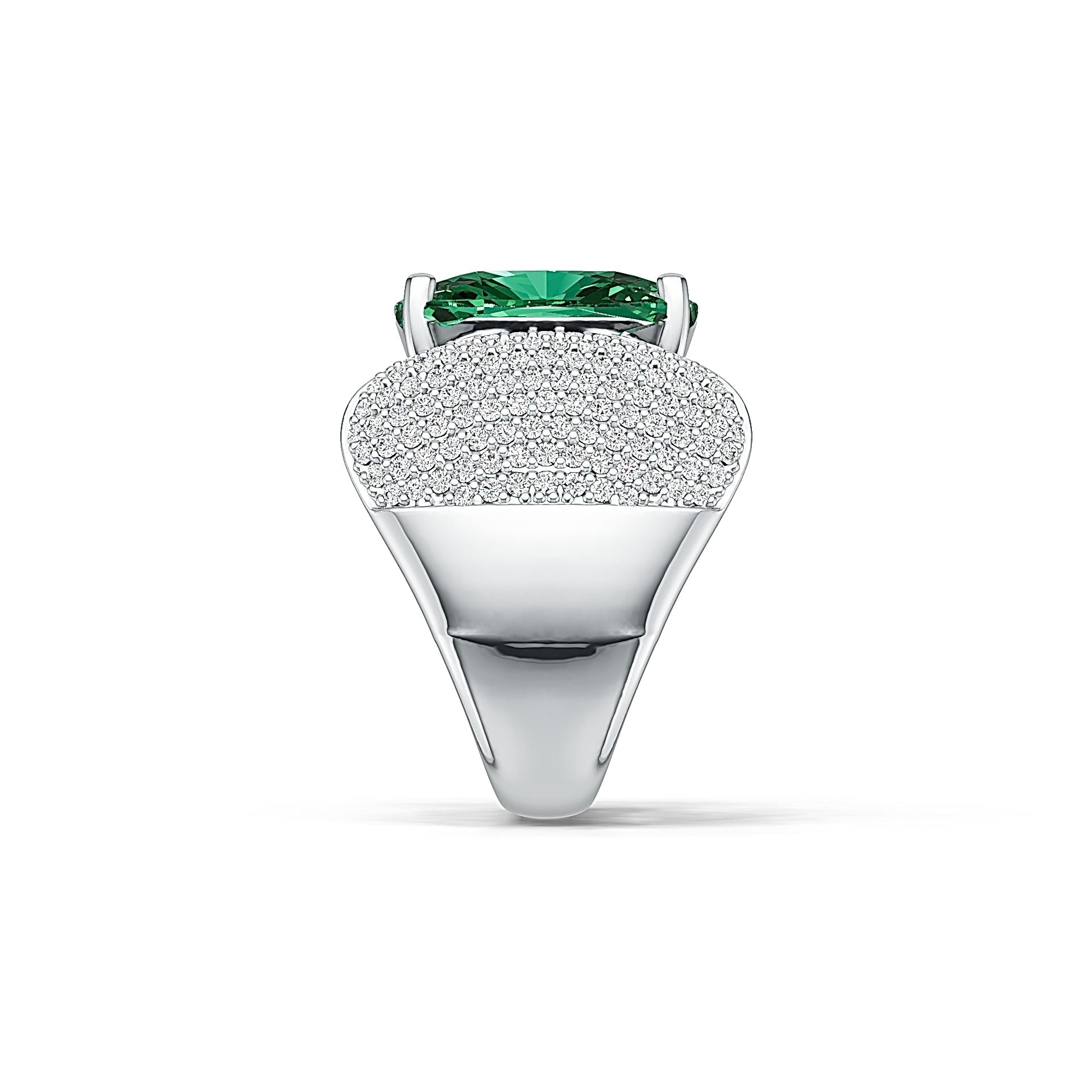 Sterling Silver Semi Mount Ring Setting Cushion CU 14X12mm with White Topaz - Syzjewelry