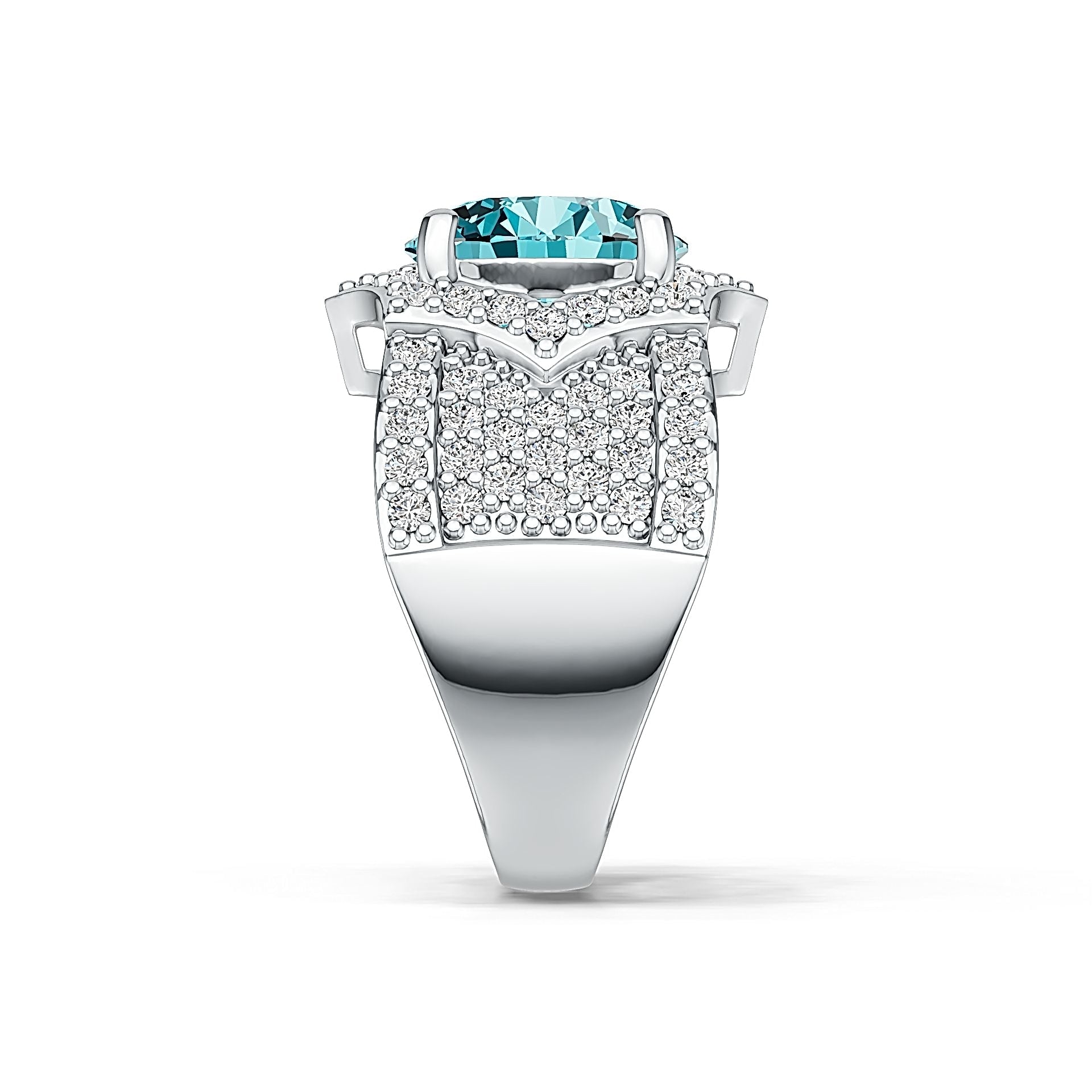 Sterling Silver Semi Mount Ring Setting Round RD 10x10mm with White Topaz or Moissanite DHJ