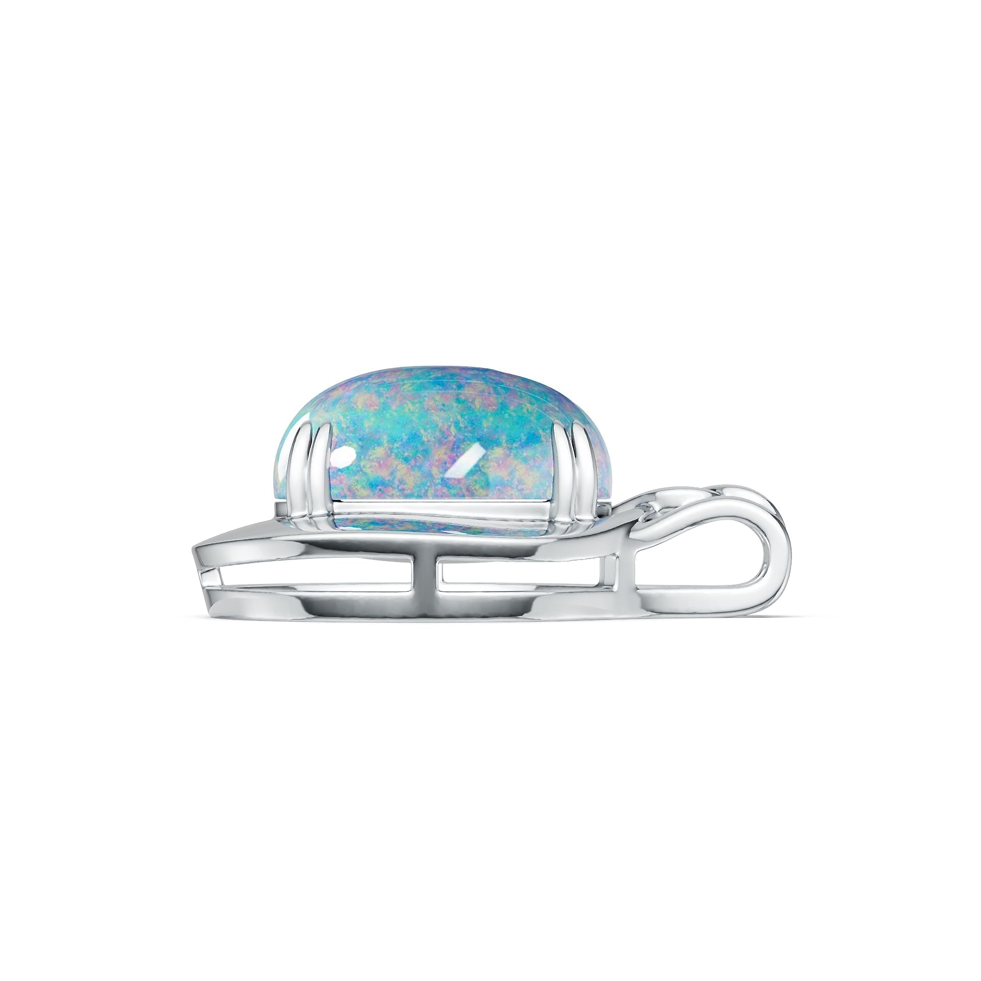 Sterling Silver Semi Mount Pendant Setting Oval OV 14X10mm Cabochon DHJ