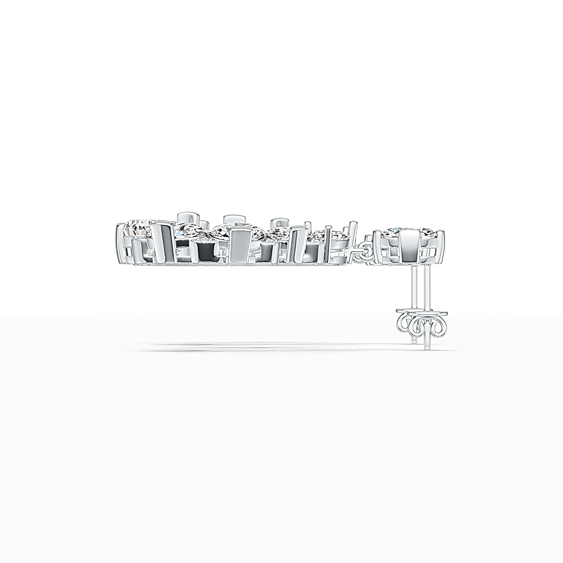 Sterling Silver Semi Mount Earrings Setting Oval OV 9X7mm PE 6X4mm DHJ