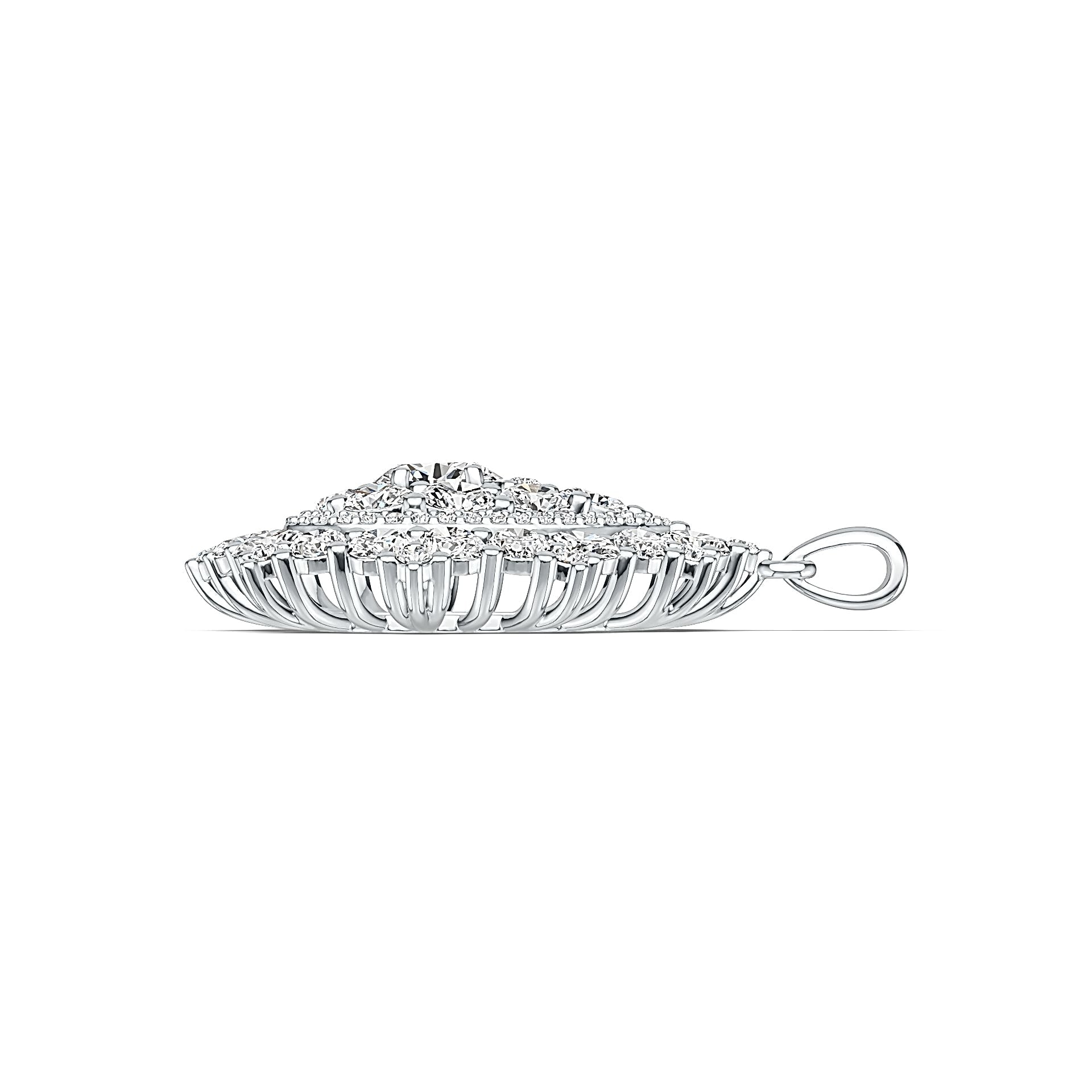 Sterling Silver Semi Mount Pendant Setting Oval OV 7X5mm with White Topaz DHJ