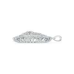 Sterling Silver Semi Mount Pendant Setting Oval OV 7X5mm with White Topaz DHJ