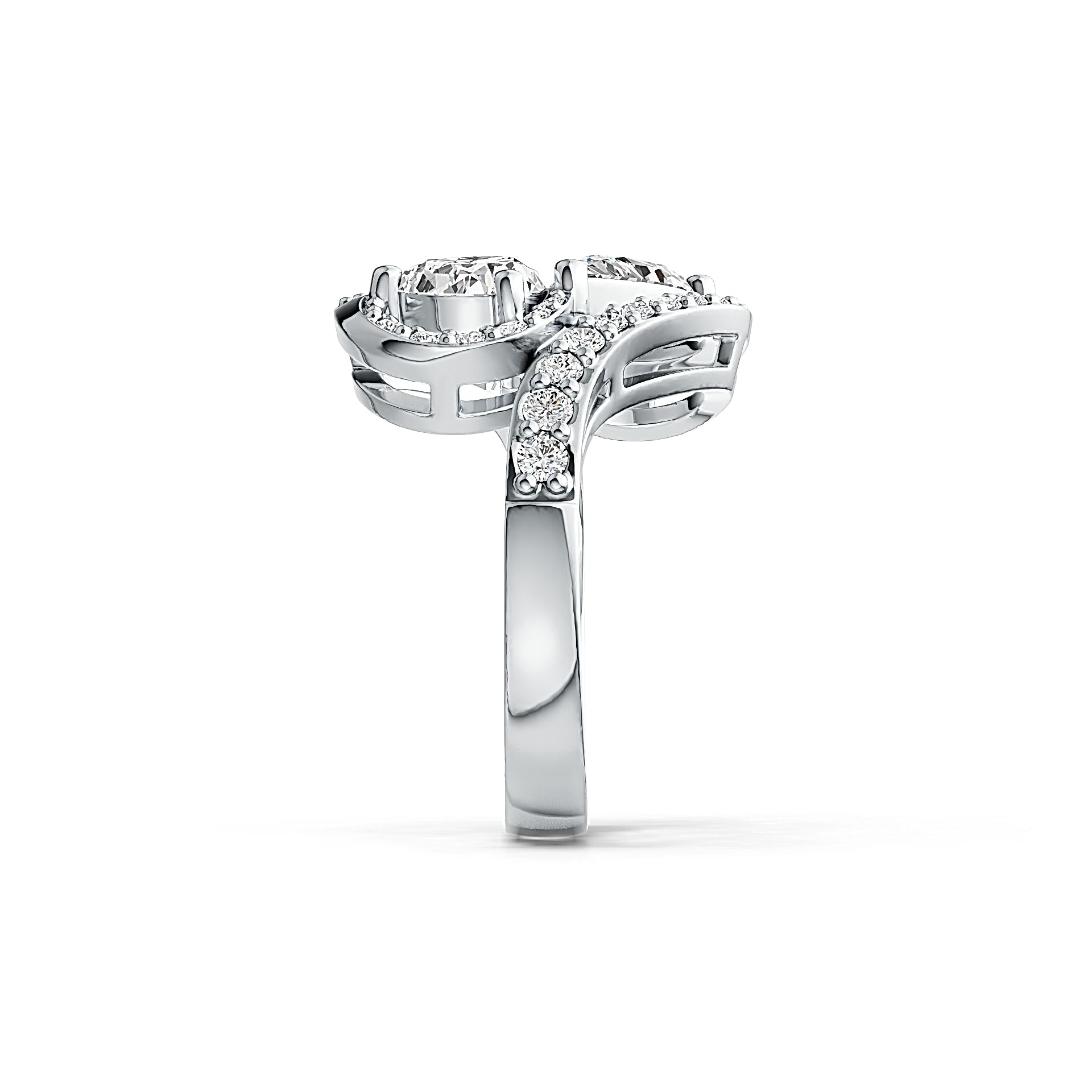 Sterling Silver Semi Mount Ring Setting Pear PE 8X6mm with White Topaz - Syzjewelry
