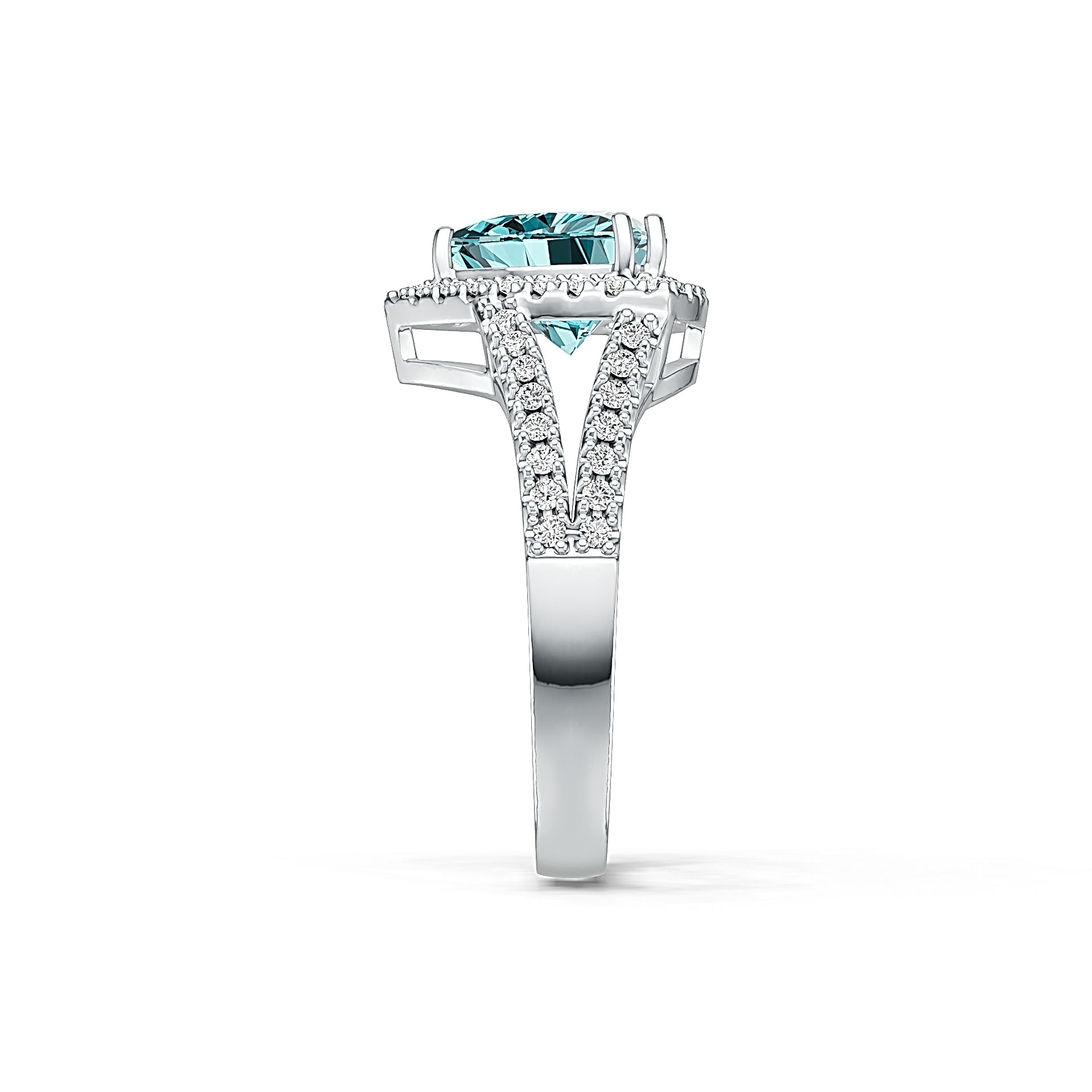 Sterling Silver Semi Mount Ring Setting Trillion Tri 9x9mm White Topaz N0293 Syzjewelry