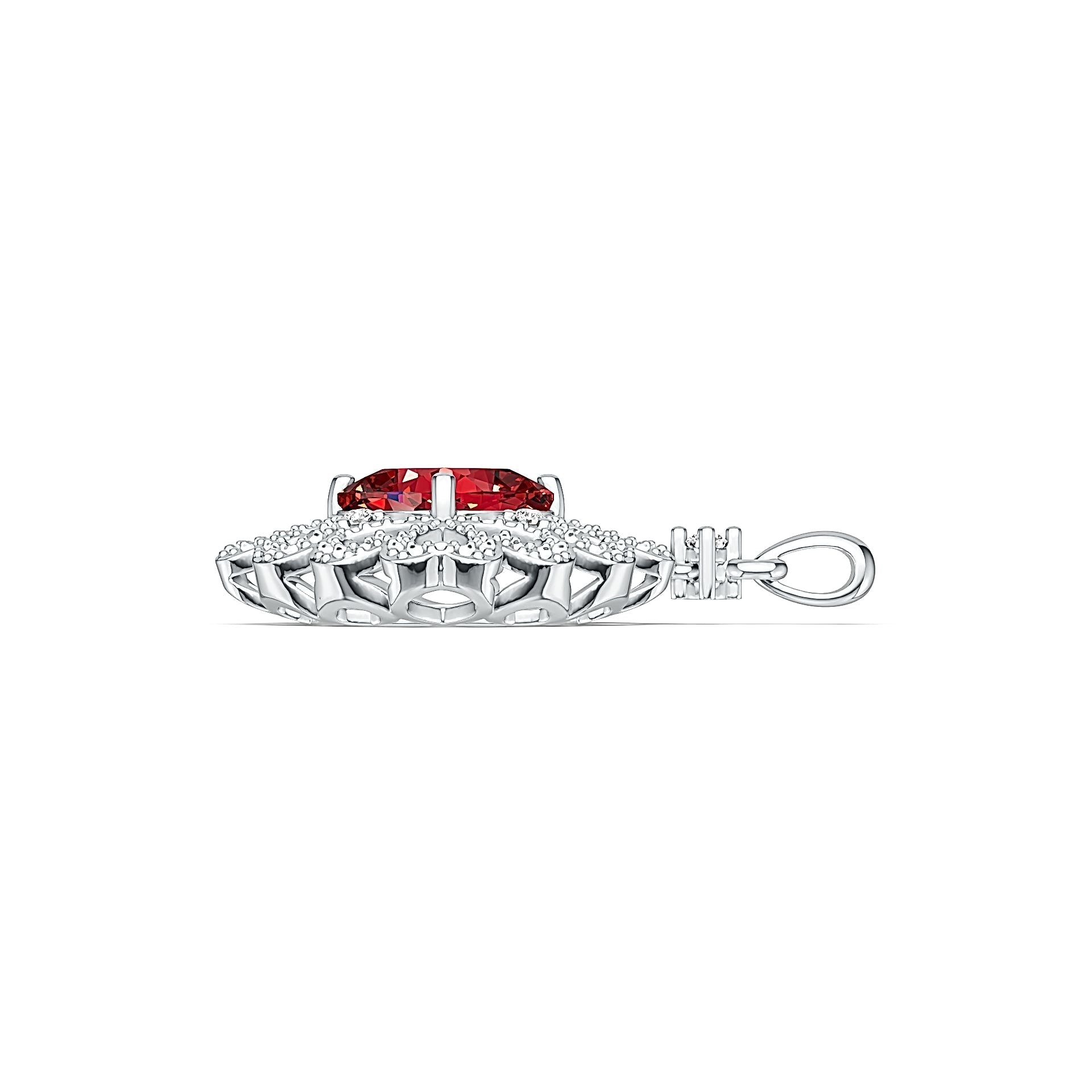 Sterling Silver Semi Mount Pendant Setting Cushion CU 10X10mm DHJ
