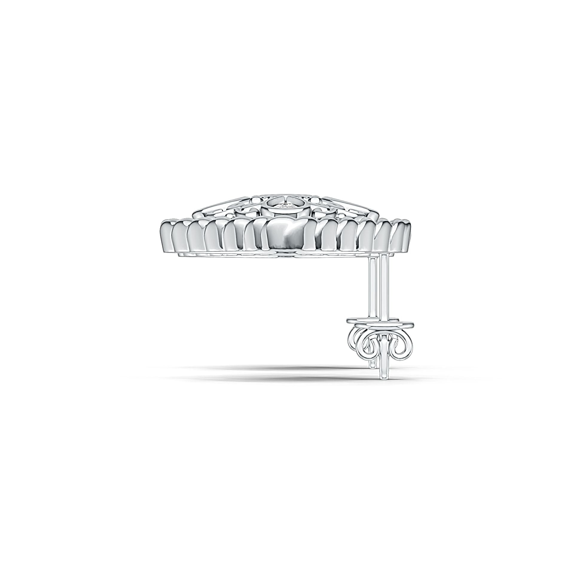 Sterling Silver Semi Mount Earrings Setting Pear PE 4X3mm DHJ
