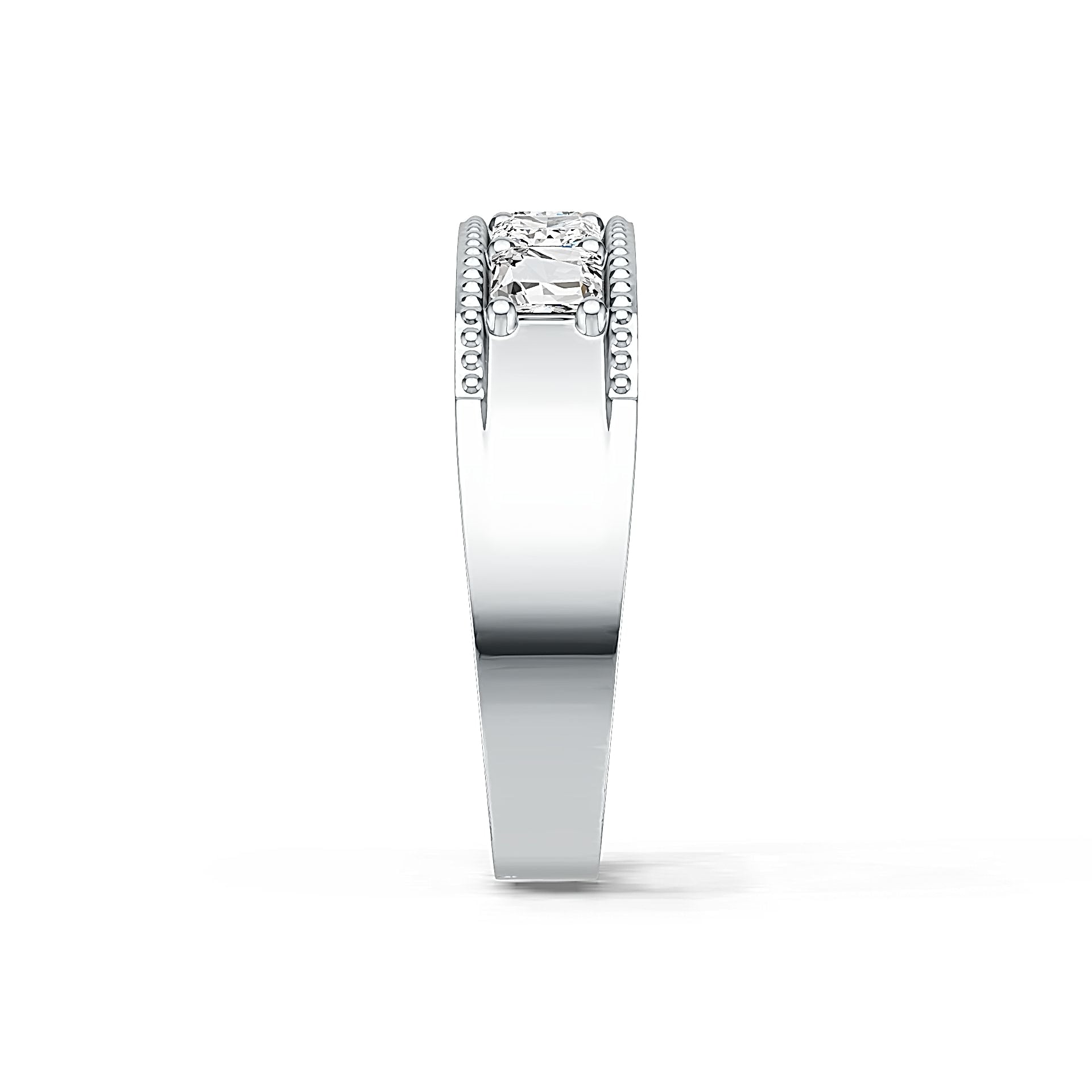 Sterling Silver Semi Mount Ring Setting Emerald OCT 4X4mm White Topaz M0018PJC14 Syzjewelry