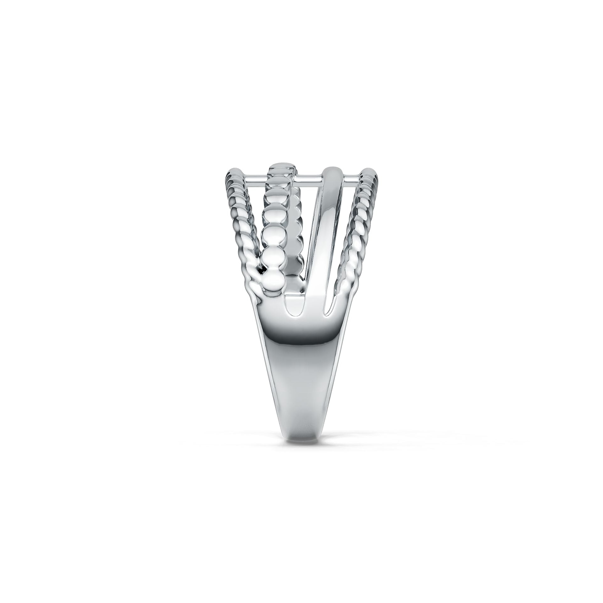 Sterling Silver Ring Multi-Row Twisted DHJ