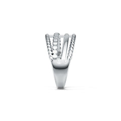 Sterling Silver Ring Multi-Row Twisted DHJ