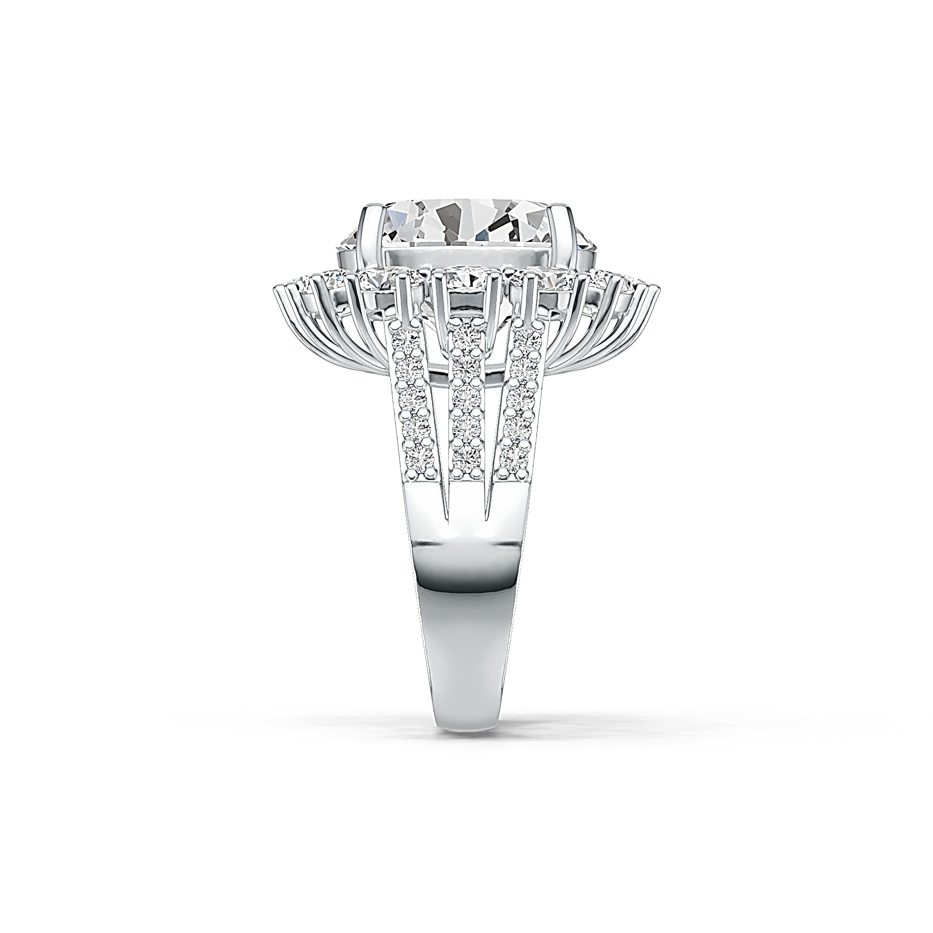 Sterling Silver Semi Mount Ring Setting Round RD 2.1mm Split Shank DHJ