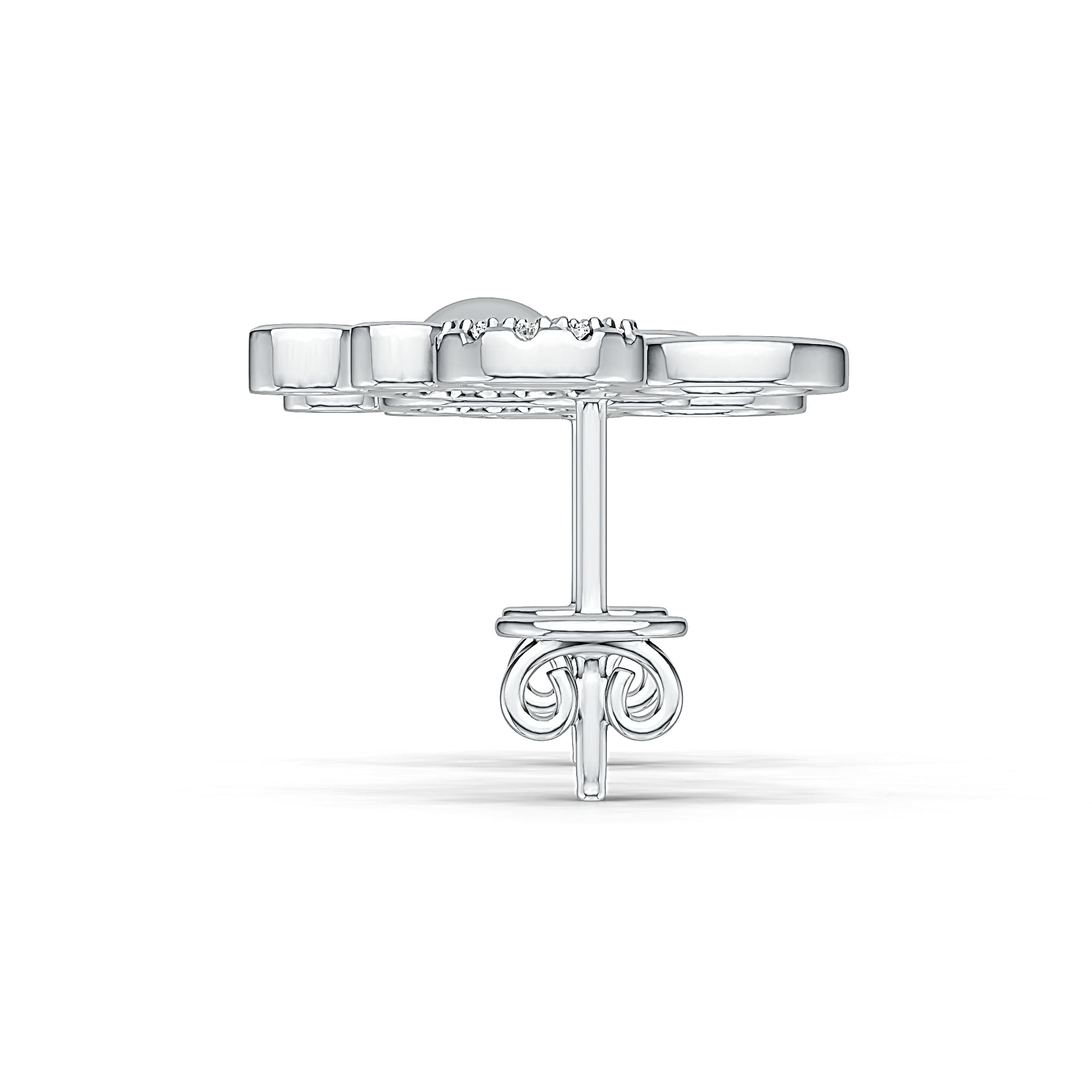 Sterling Silver Semi Mount Earrings Setting Round RD 2.4mm DHJ