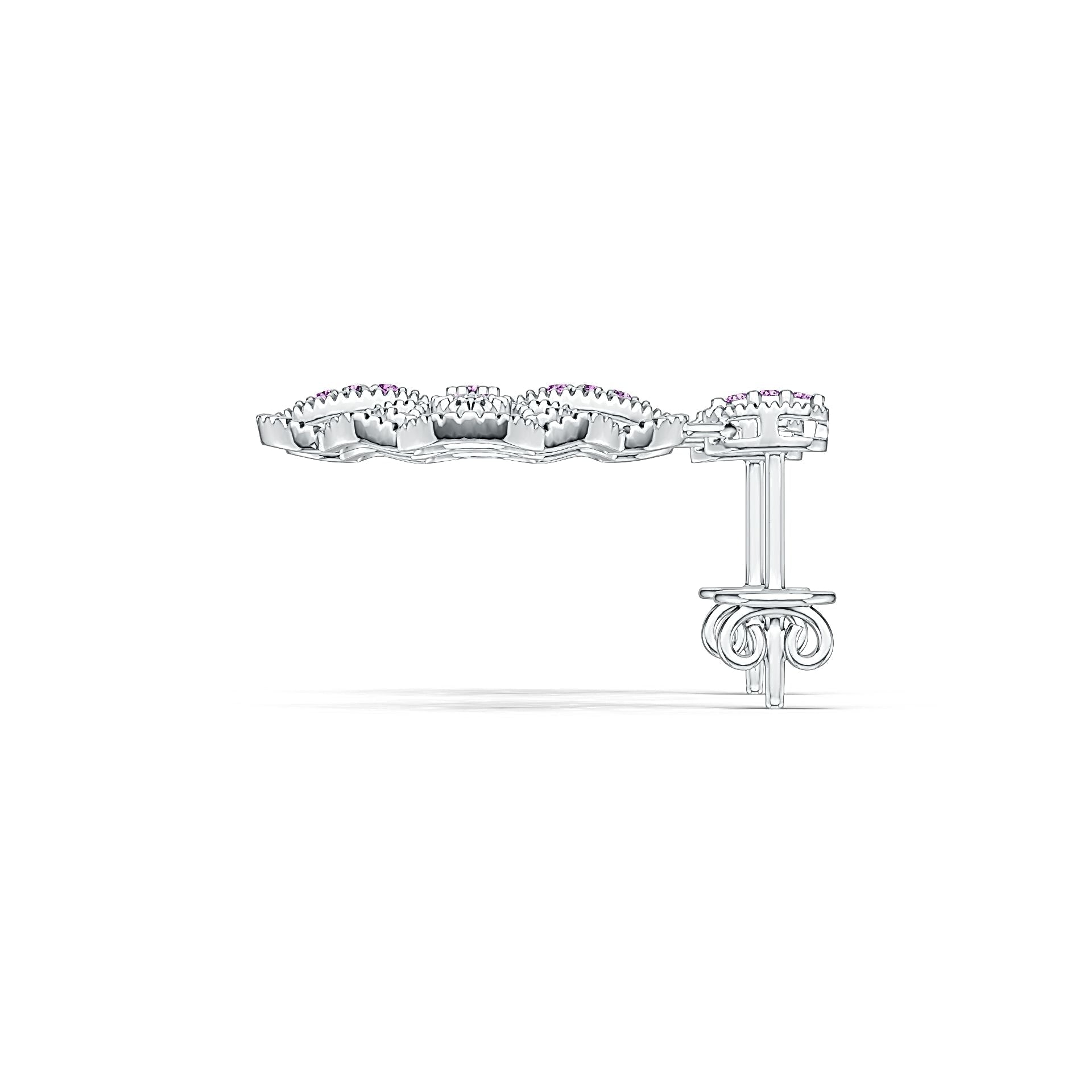 Sterling Silver Semi Mount Earrings Setting Round RD 1.2mm DHJ