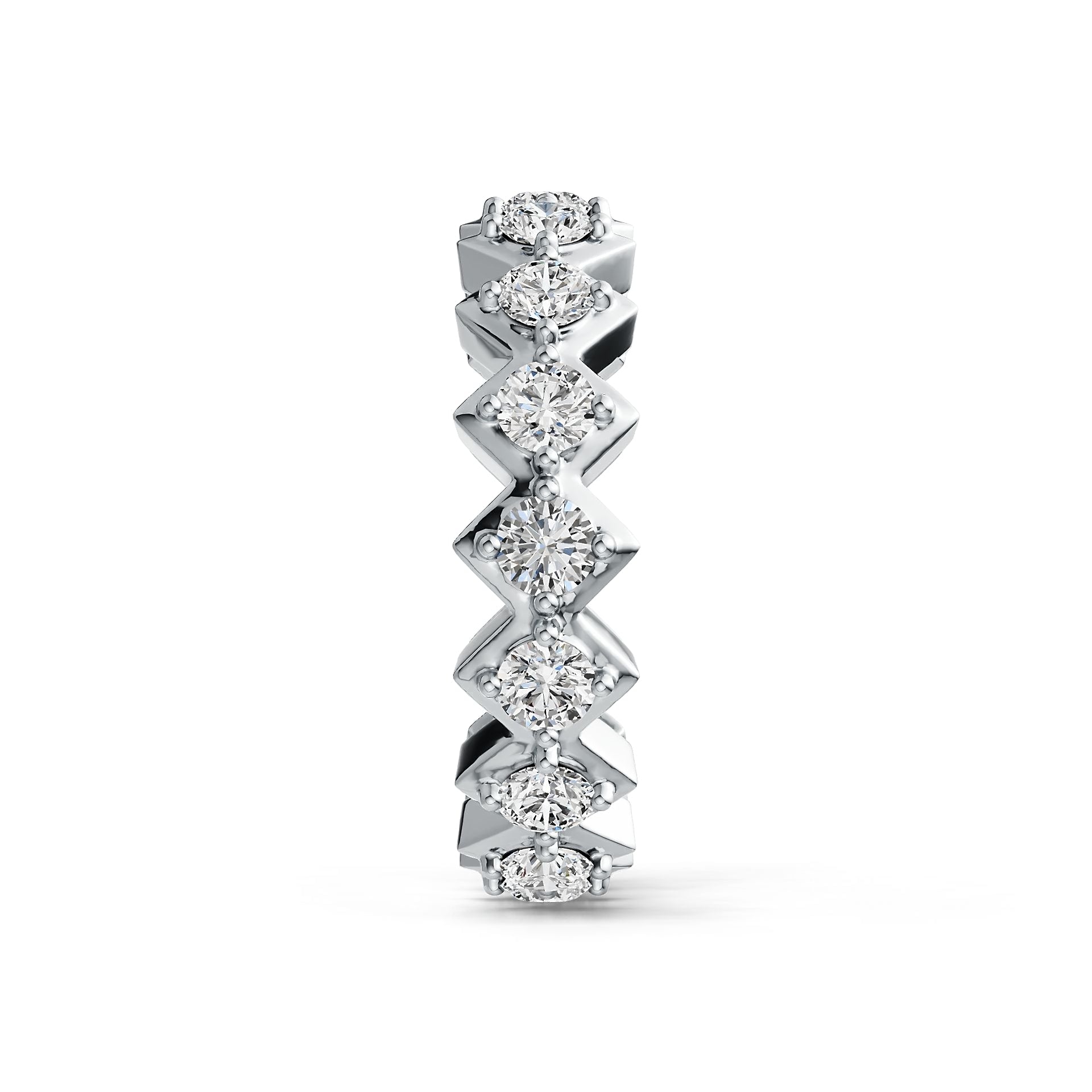 Sterling Silver Full Enternity Band Ring Engagement Wedding 5mm Band RD 3x3mm DHJ