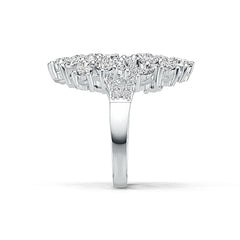 Sterling Silver Cluster Cocktail Ring with White Topaz or Moissanite DHJ