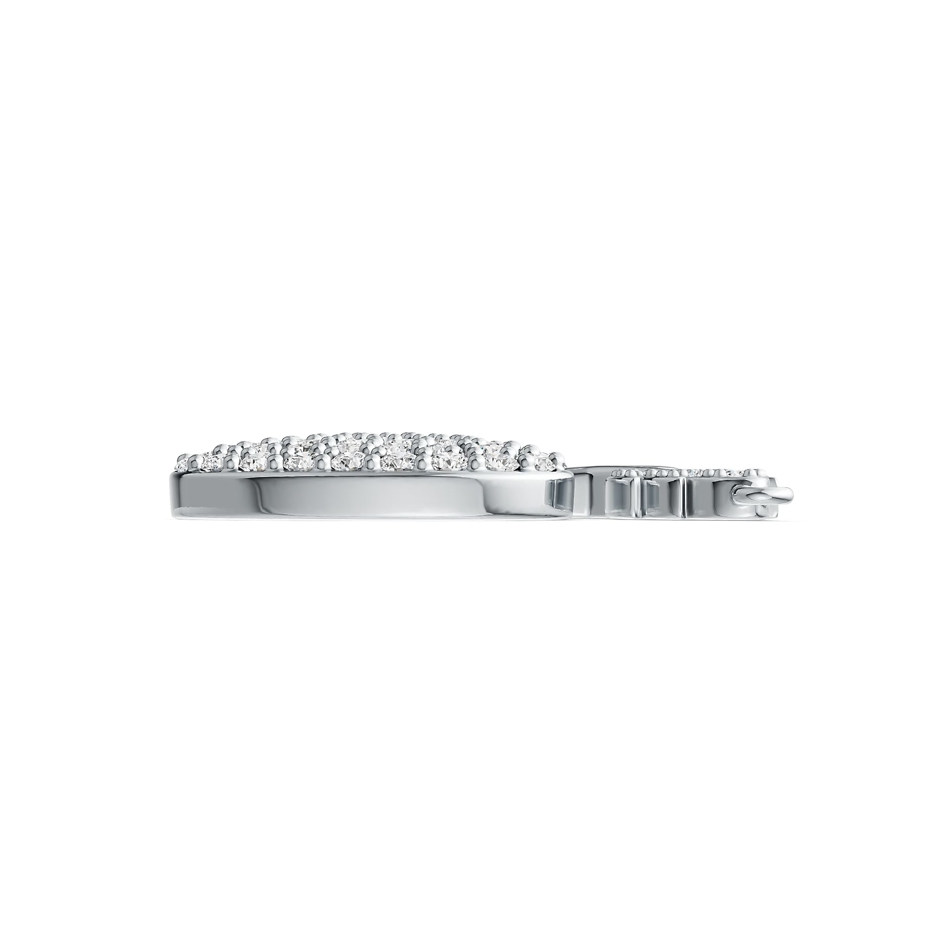 Sterling Silver Pendant with White Topaz or Moissanite Apple Theme DHJ
