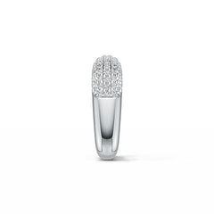 Sterling Silver Ring Pave Square Ring with White Topaz or Moissanite DHJ