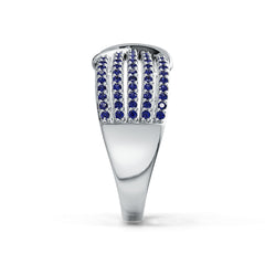 Sterling Silver Ring Crossover Multi-Row with White Topaz or Moissanite Syzjewelry