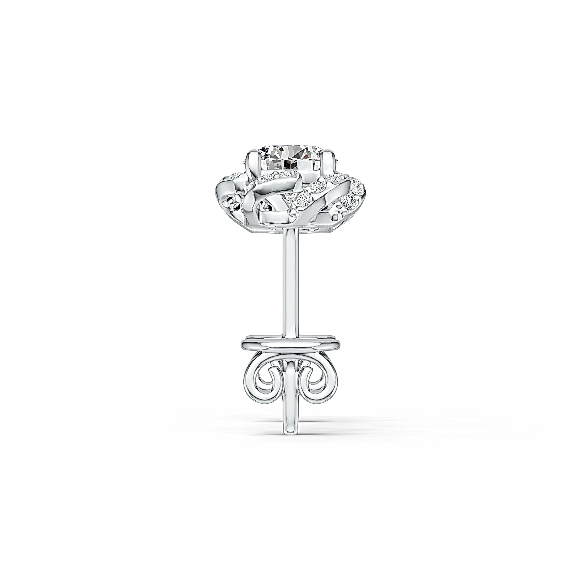 Sterling Silver Semi Mount Earrings Setting Round RD 5X5mm Syzjewelry