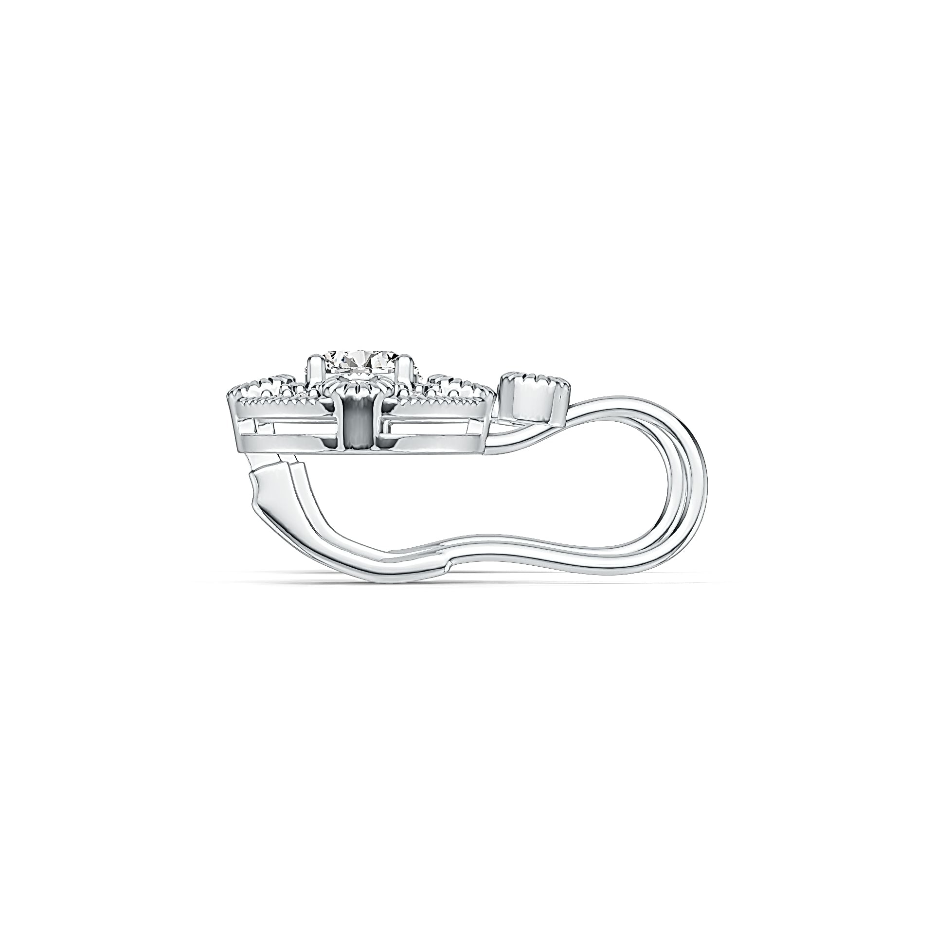 Sterling Silver Semi Mount Earrings Setting Round RD 6X6MM DHJ