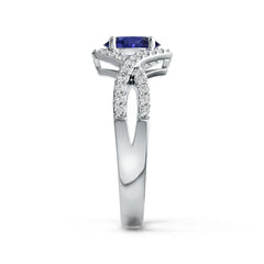 Sterling Silver Semi Mount Ring Setting Oval OV 7X5mm with White Topaz Syzjewelry