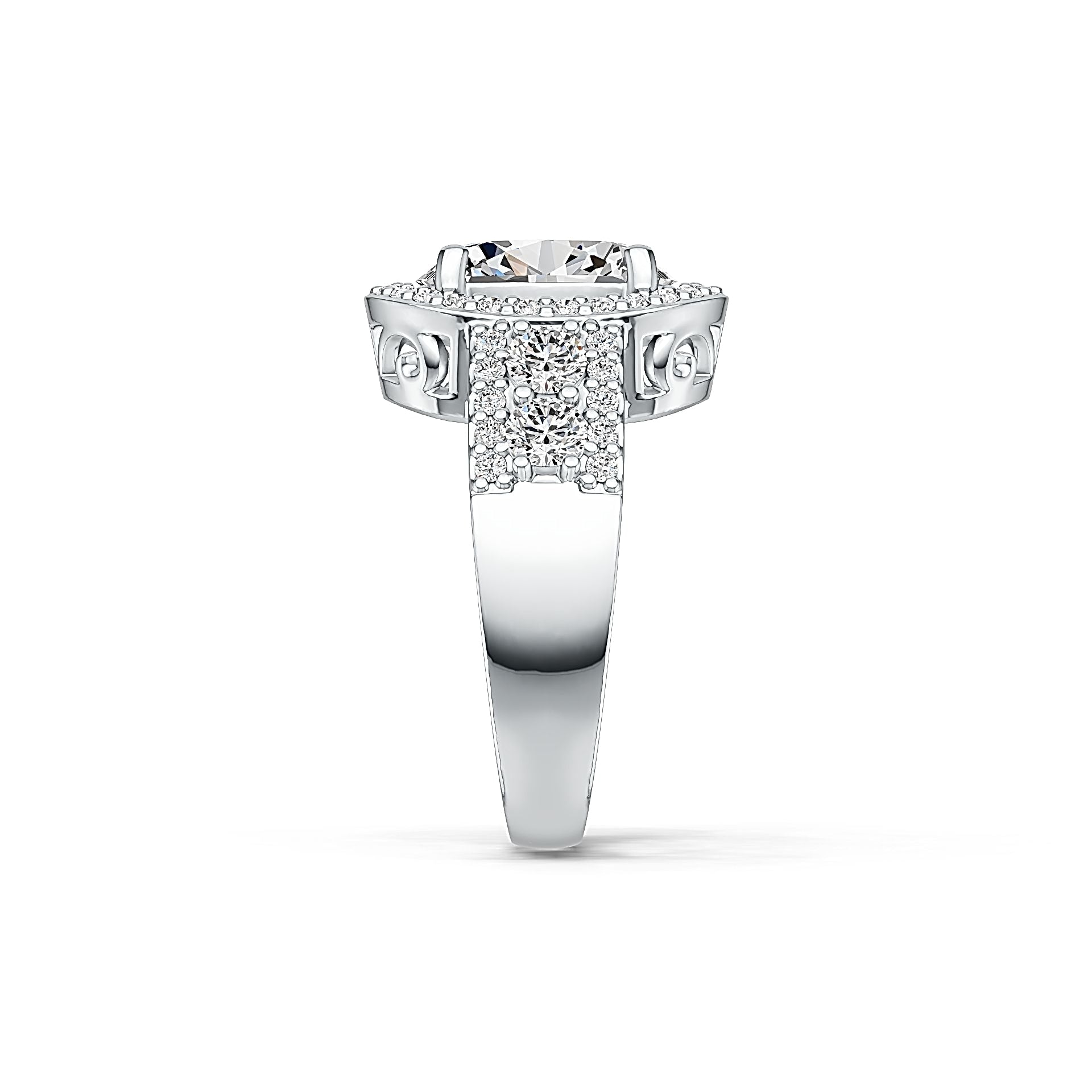 Sterling Silver Semi Mount Ring Setting Oval OV 10X8mm Halo DHJ