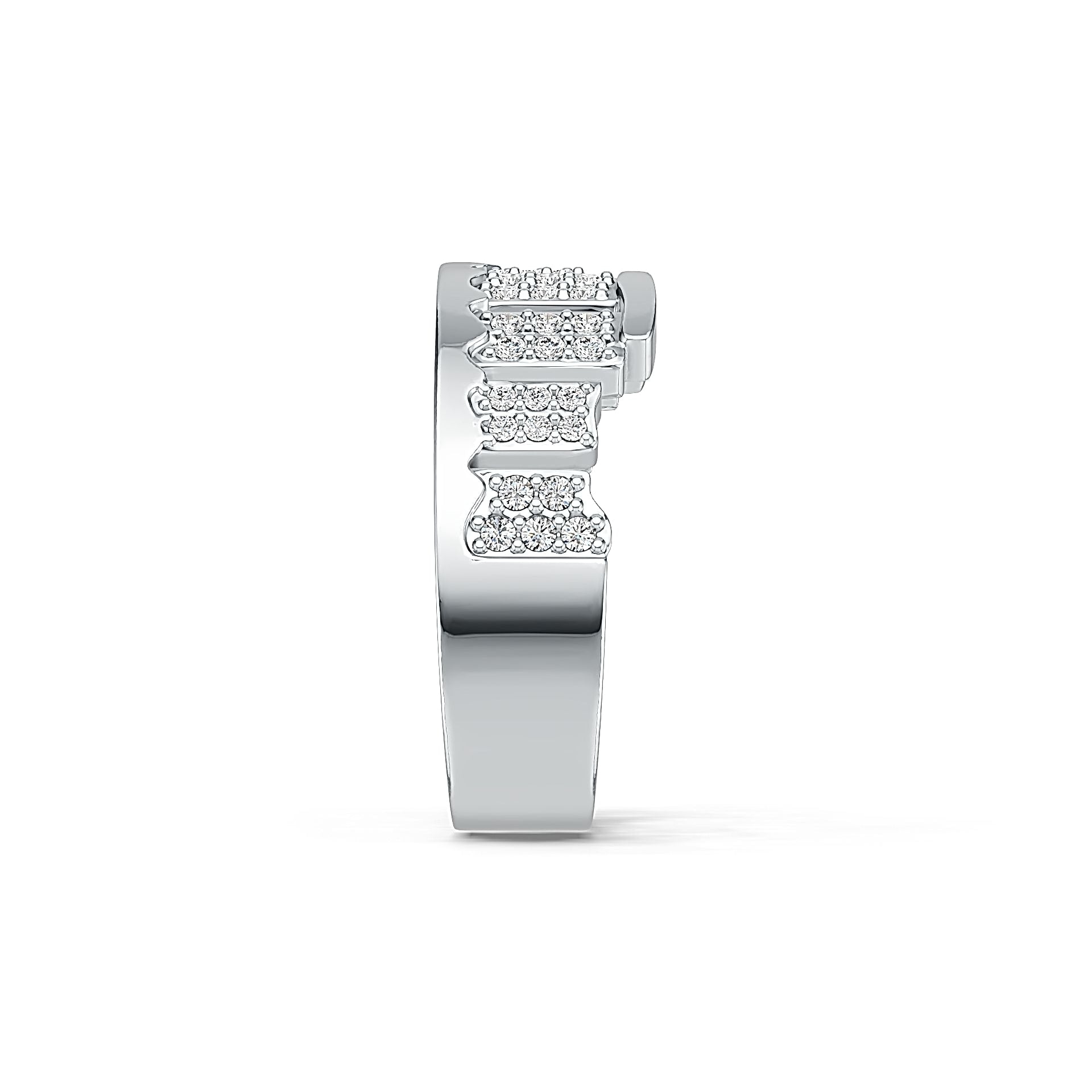 Sterling Silver Men's Ring with White Topaz or Moissanite DHJ