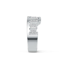 Sterling Silver Men's Ring with White Topaz or Moissanite DHJ