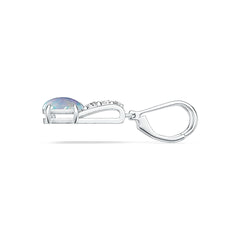 Sterling Silver Semi Mount Earrings Setting Oval OV 8X6mm Dangle Cabochon Syzjewelry