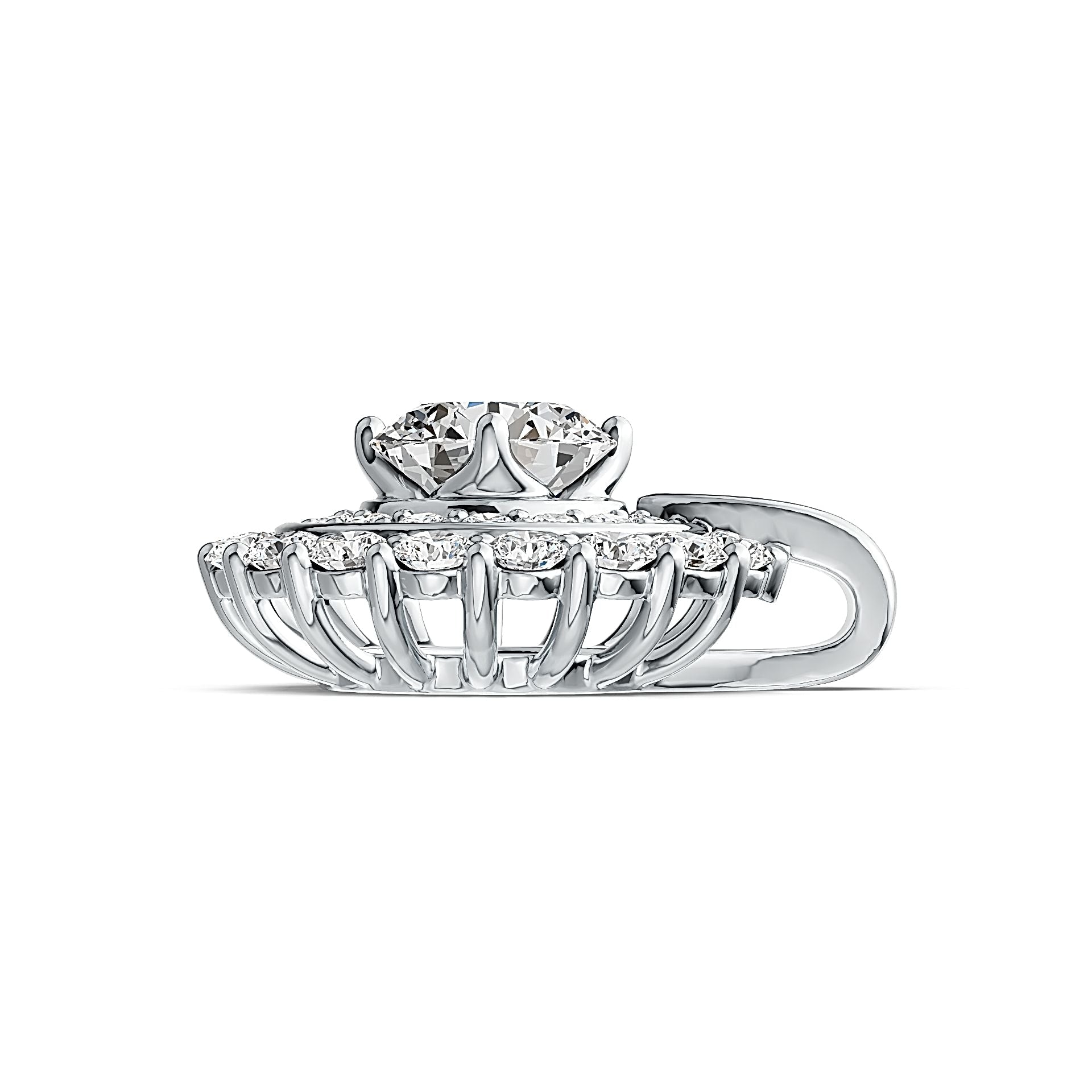 Sterling Silver Semi Mount Pendant Setting Round RD 6x6mm Double Halo - Syzjewelry