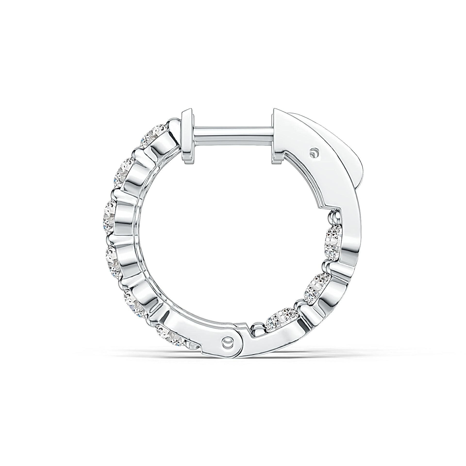 Sterling Silver Hoop Earrings with White Topaz or Moissanite Syzjewelry