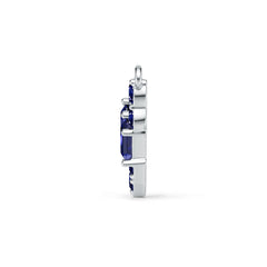 Sterling Silver Royal Blue Sapphire Pendant BG 4x2mm
