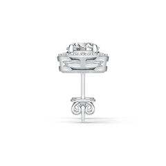 Sterling Silver Semi Mount Earrings Setting Round RD 6x6mm Halo Stud DHJ