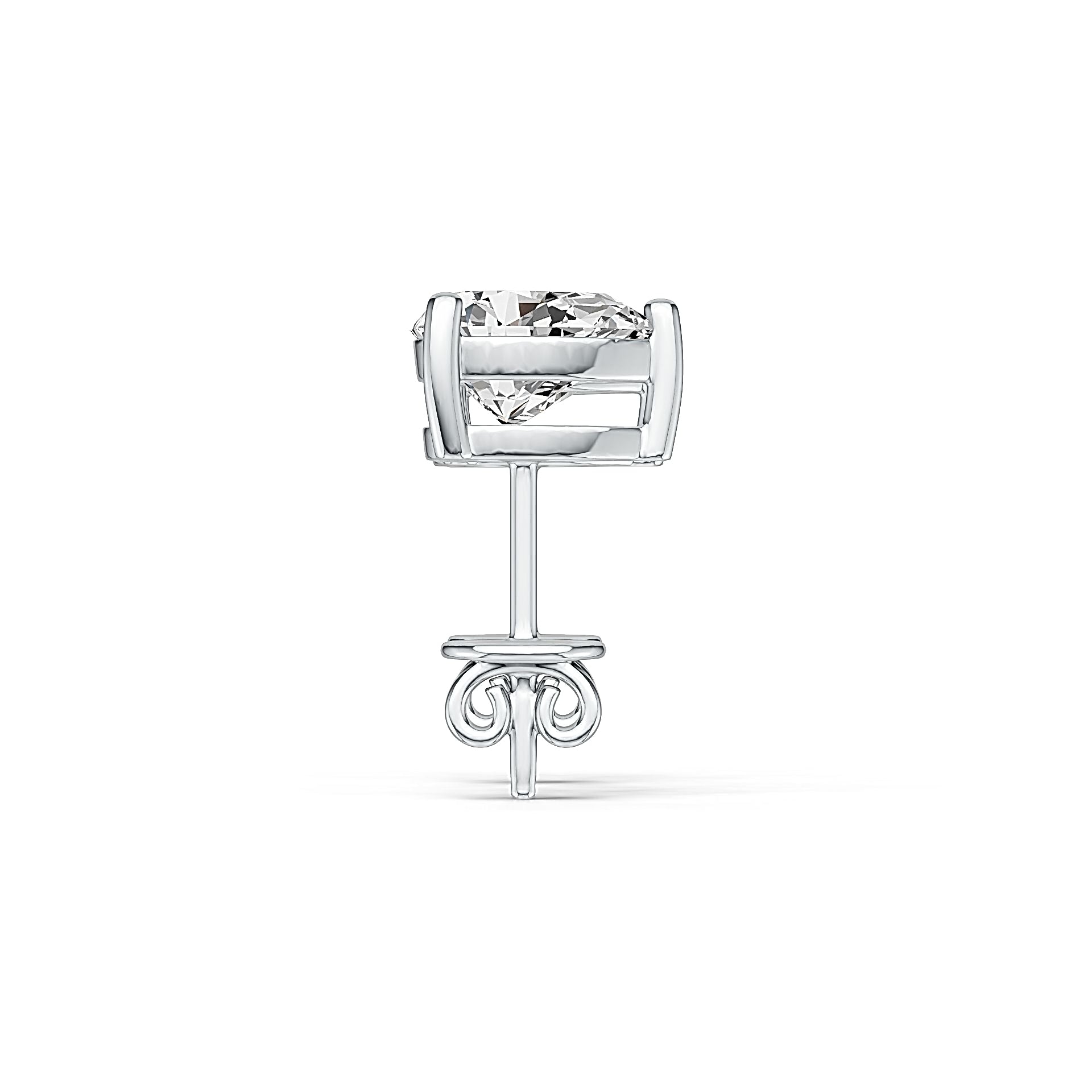 Sterling Silver Semi Mount Earrings Setting Pear PE 7X5mm Simple Stud - Syzjewelry