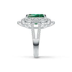 Sterling Silver Semi Mount Ring Setting Emerald OCT 12X10mm DHJ