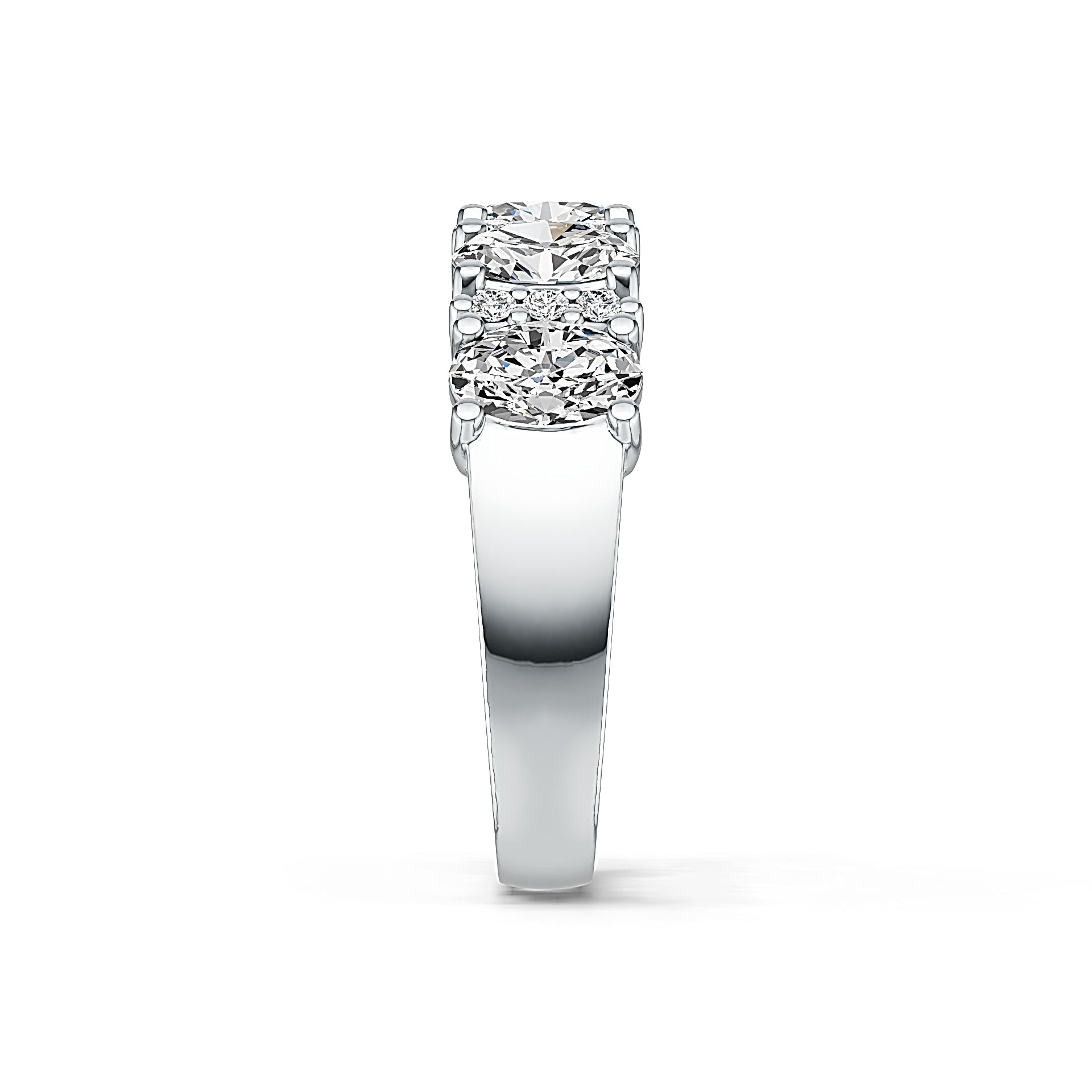 Sterling Silver Semi Mount Ring Setting Oval OV 6x4mm 5 Stone with White Topaz Syzjewelry