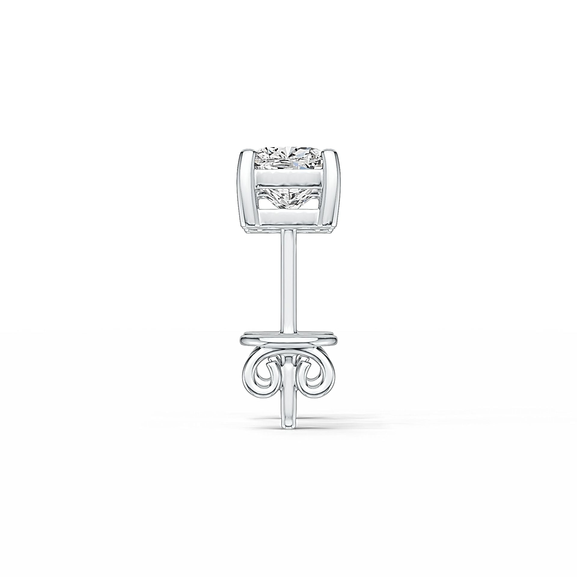 Sterling Silver Semi Mount Earrings Setting Round RD 5x5mm DHJ