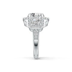 Sterling Silver Semi Mount Ring Setting Round RD 10x10mm Emerald OCT 5x4mm DHJ