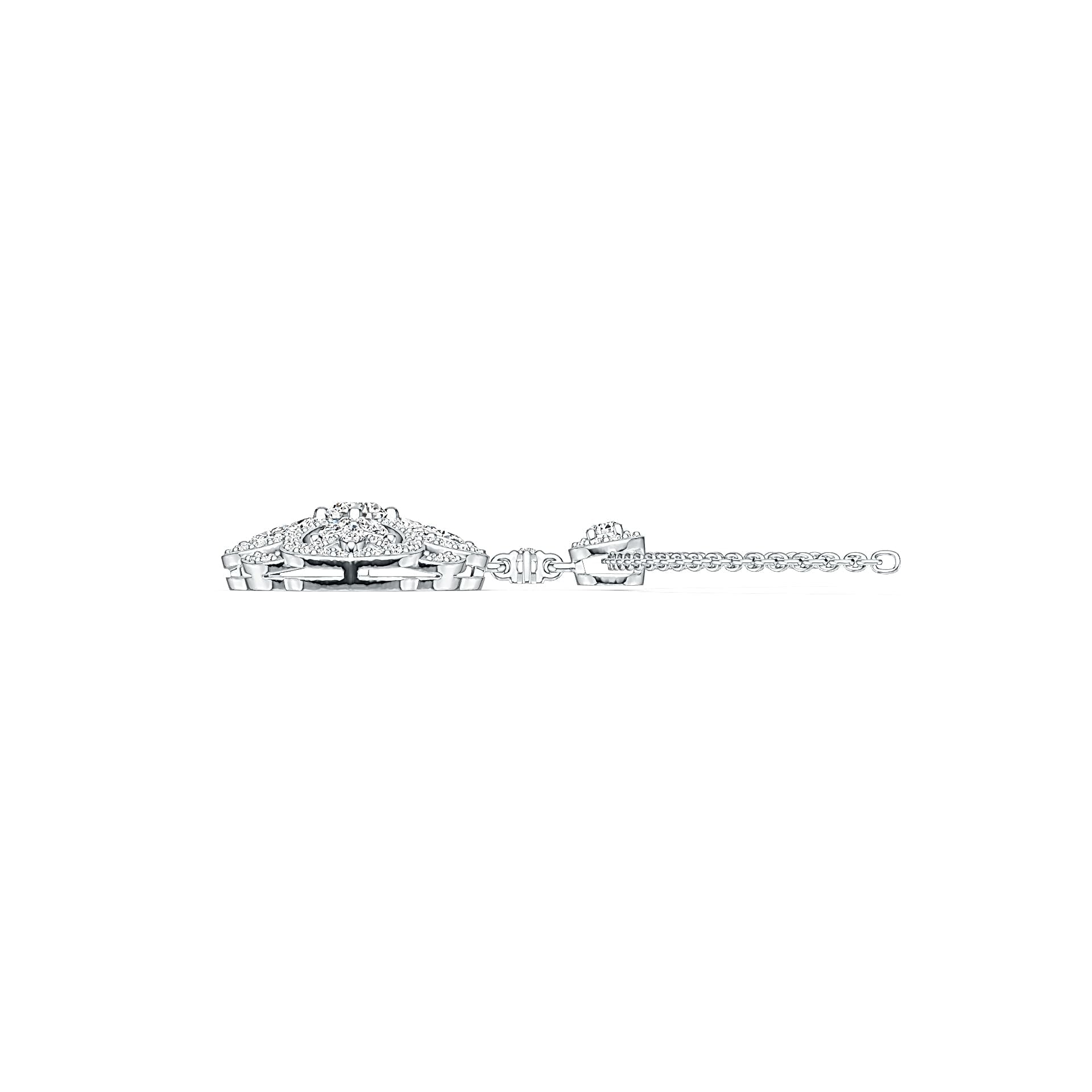 Sterling Silver Semi Mount Pendant Setting Round RD 5x5mm with White Topaz DHJ