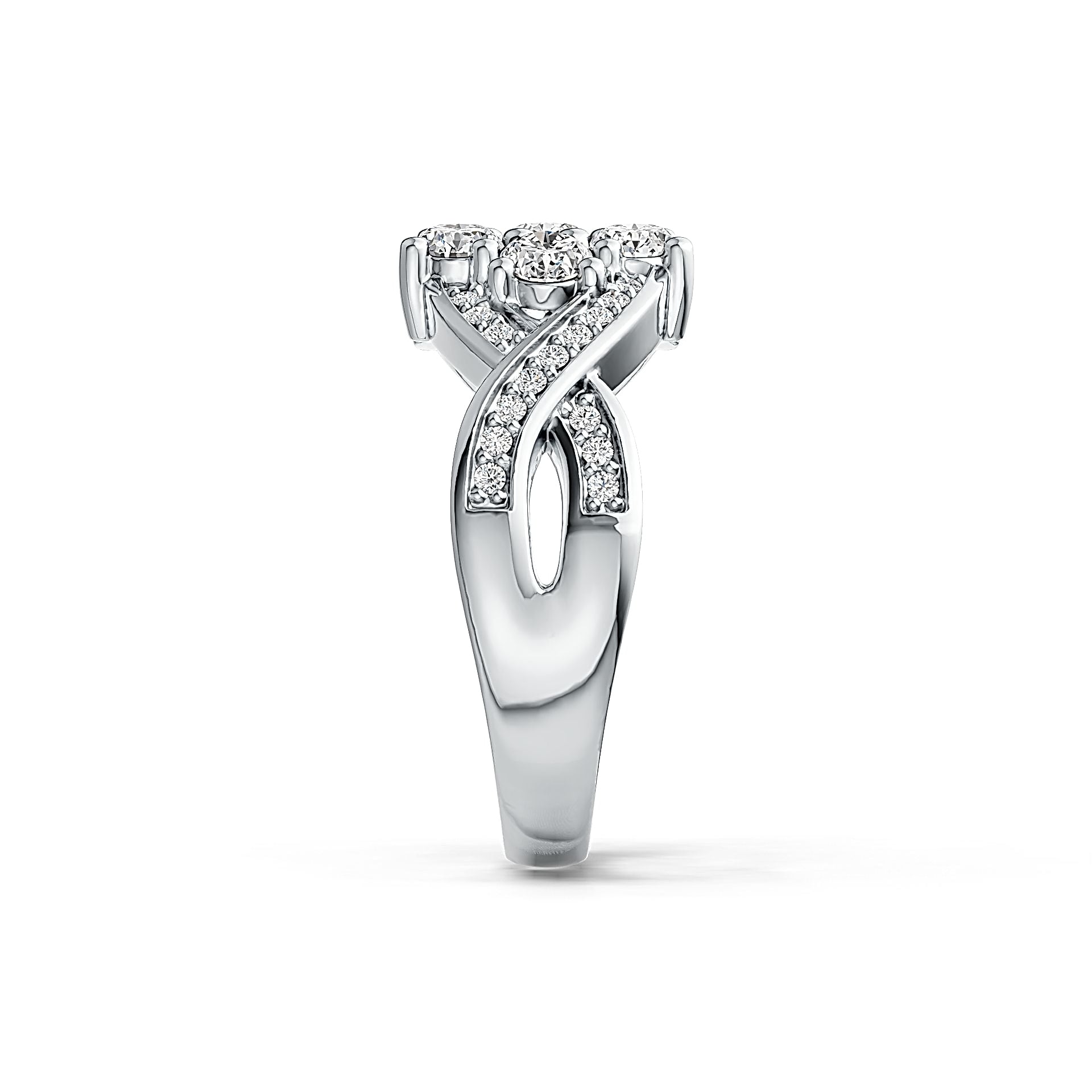 Sterling Silver Semi Mount Ring Setting Oval OV 4X3mm Twist Band with White Topaz - Syzjewelry