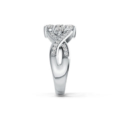 Sterling Silver Semi Mount Ring Setting Oval OV 4X3mm Twist Band with White Topaz - Syzjewelry