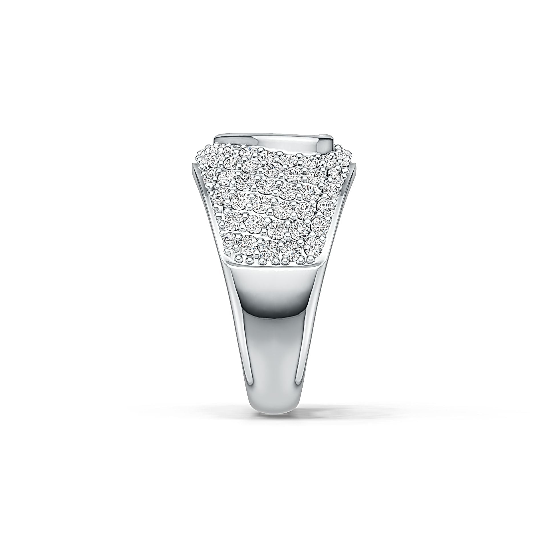 Sterling Silver Pave Ring Heart Theme with White Topaz or Moissanite - Syzjewelry