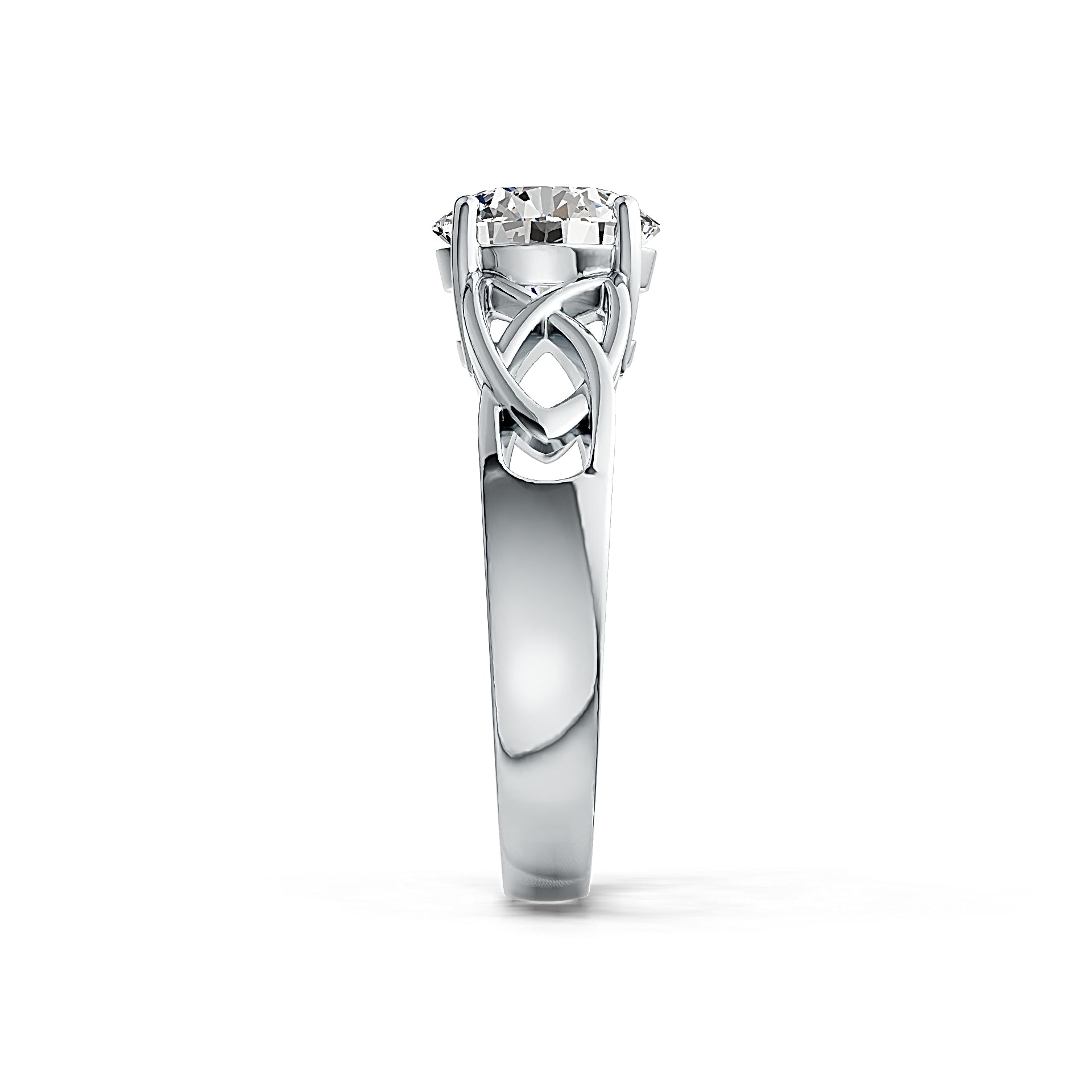 Sterling Silver Semi Mount Ring Setting Round RD 8x8mm Celtic Knot - Syzjewelry