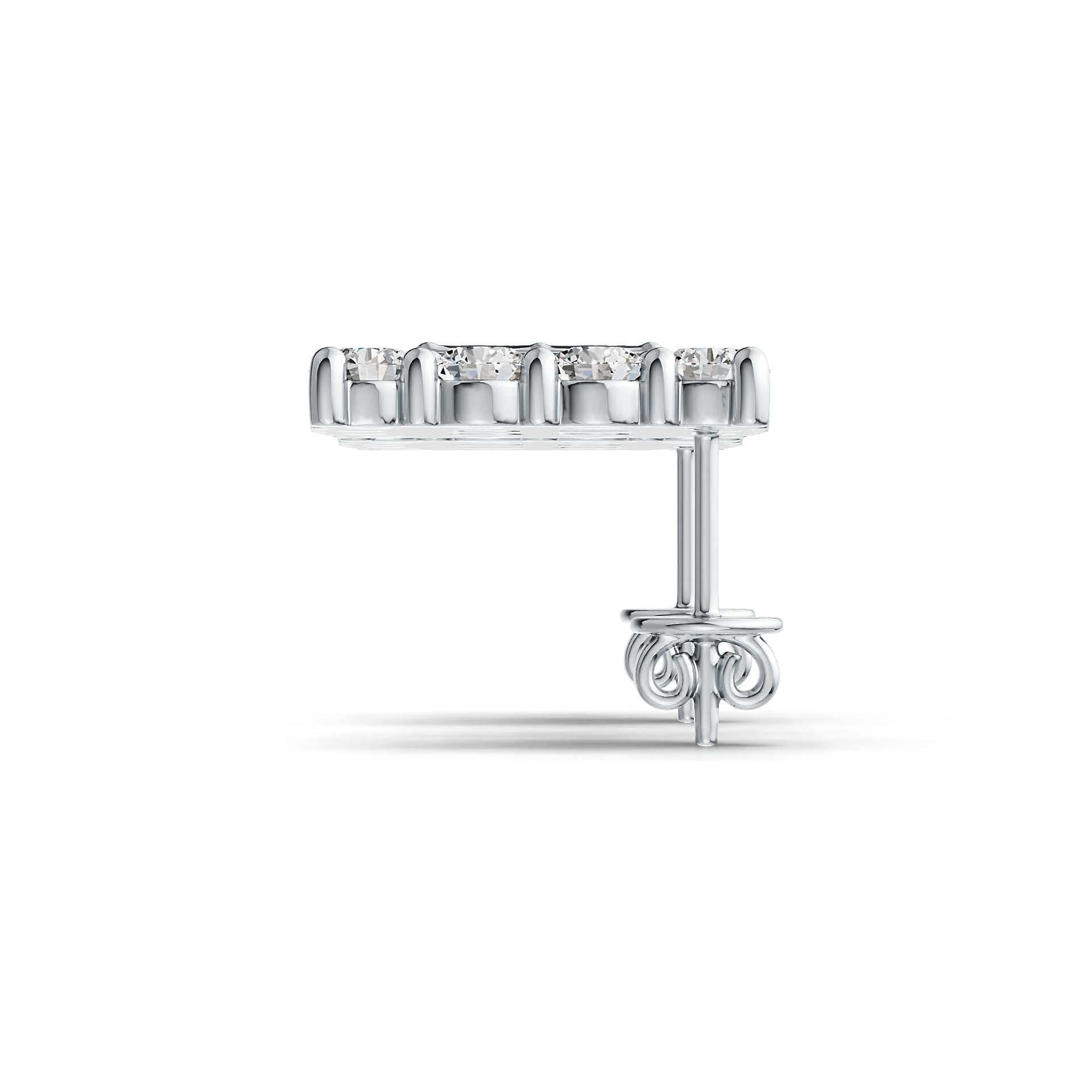 Sterling Silver Semi Mount Earrings Setting Princess SQ 3X3mm DHJ