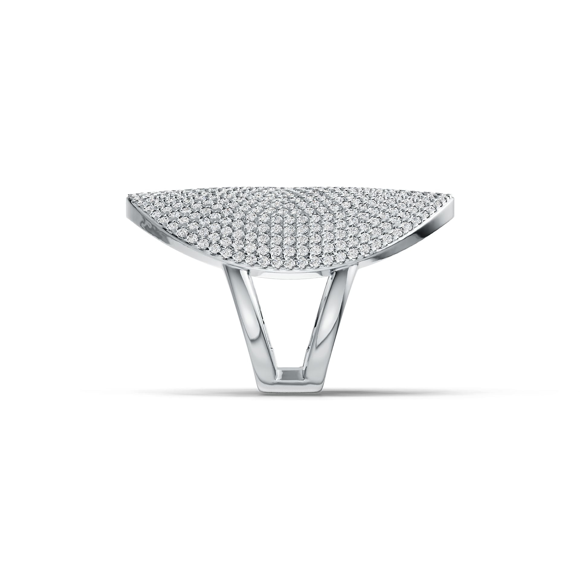 Sterling Silver Pave Set Cocktail Ring with White Topaz or Moissanite - Syzjewelry
