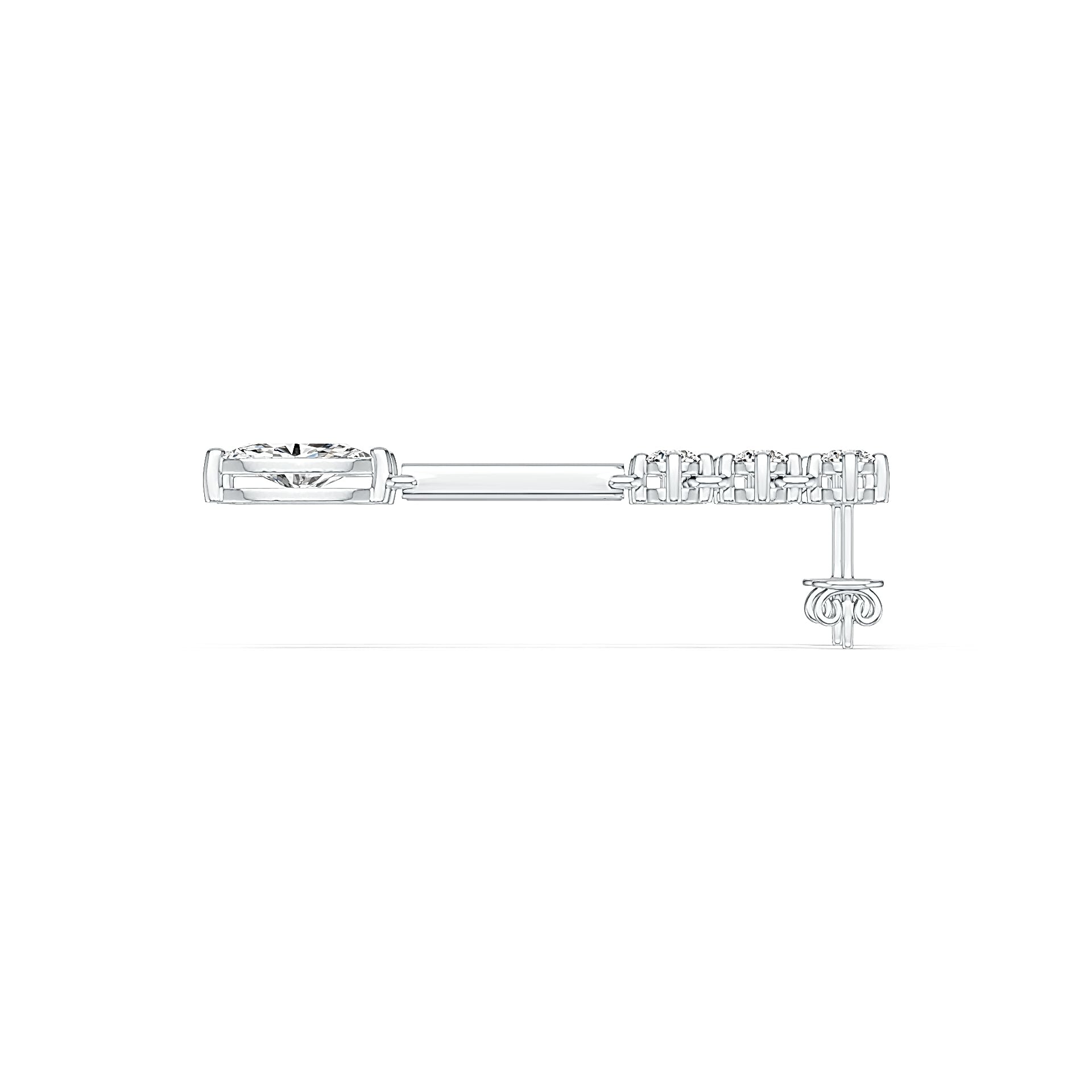 Sterling Silver Semi Mount Earrings Setting Marquise MQ 10X5mm RD 3.5x3.5mm DHJ