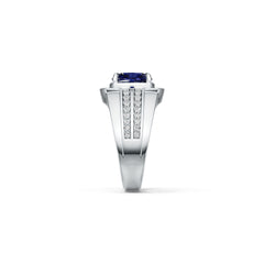Men's Rings Sterling Silver Royal Blue Sapphire Ring Mounting Cushion CU 8X8mm