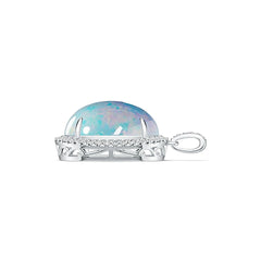 Sterling Silver Semi Mount Pendant Setting Oval OV 23X18mm Cabochon DHJ