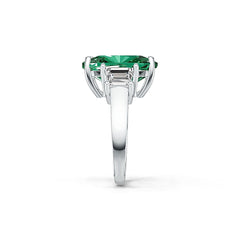 Sterling Silver Semi Mount Ring Setting Cushion CU 16X12mm Baguette 6X5mm - Syzjewelry