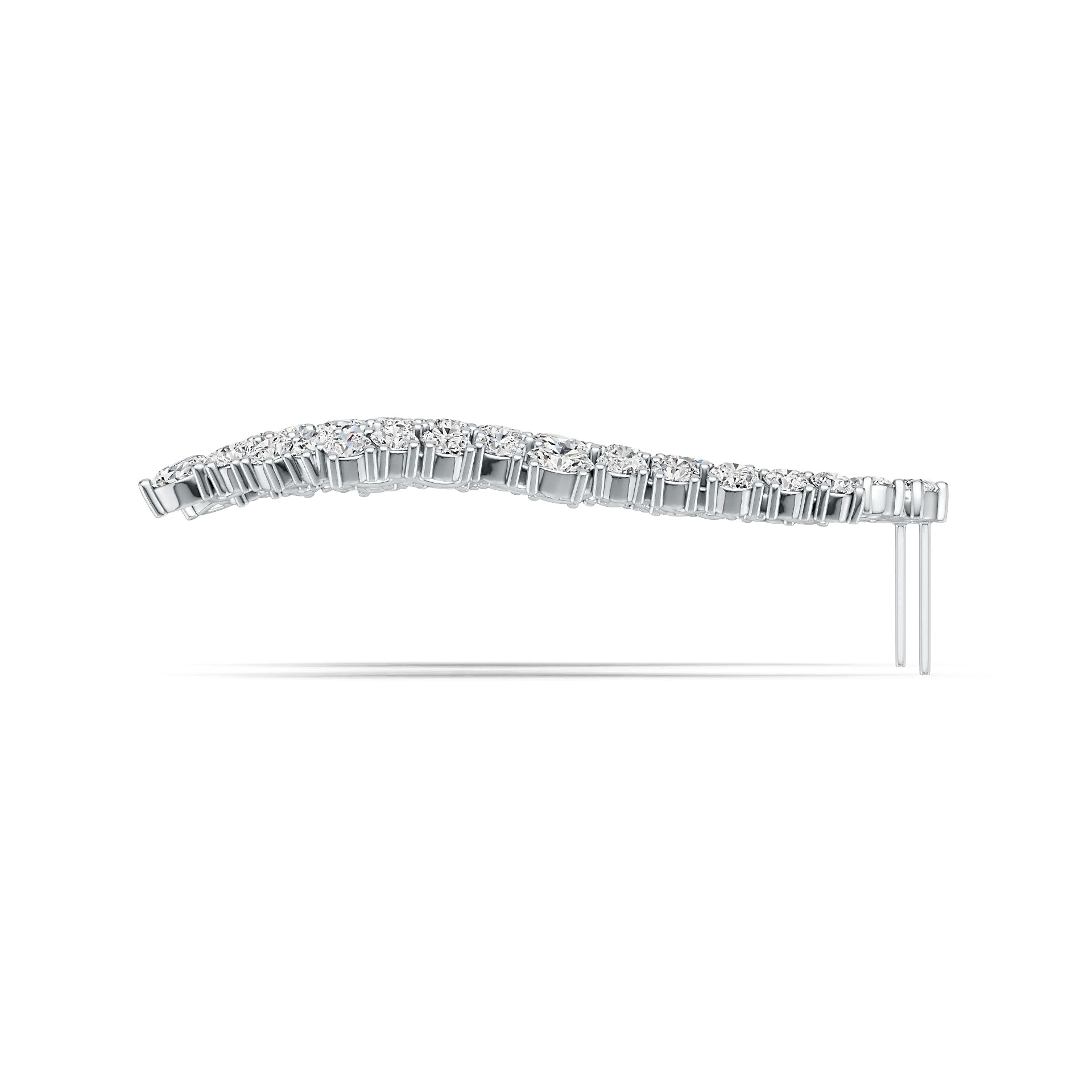 Sterling Silver Semi Mount Earrings Setting Oval OV 4X3mm PE 4X3mm RD 3X3mm DHJ