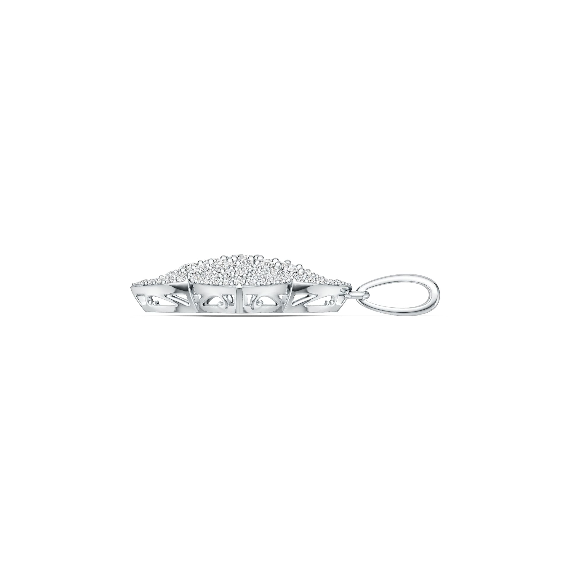 Sterling Silver Semi Mount Pendant Setting Round RD 3.5mm DHJ